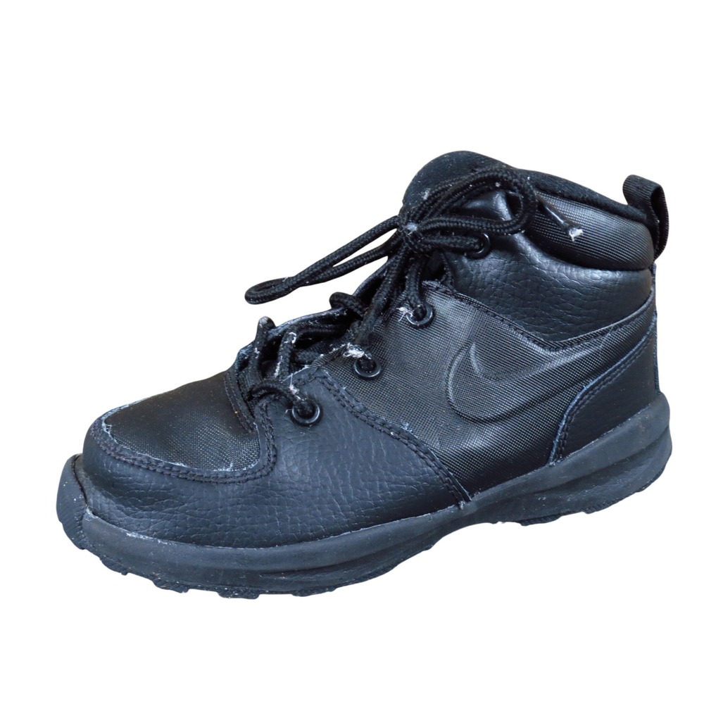 Nike Manoa LTR Boys Boots Size 10C Kids Hiking Outdoor‎ Black BQ5374-001